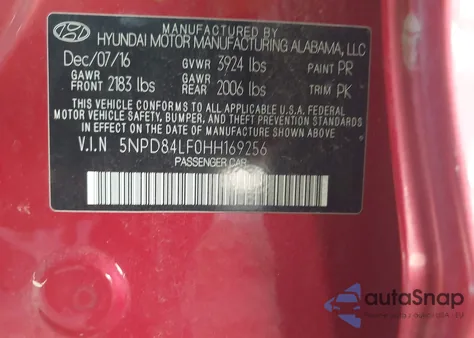 2017 Hyundai Elantra Se from USA, damaged, VIN 5NPD84LF0HH169256